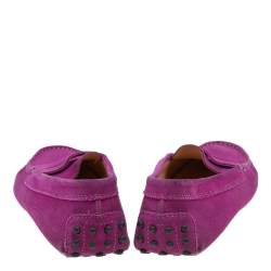 Tod's Purple Suede Penny Slip On Loafers Size 36