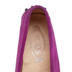 Tod's Purple Suede Penny Slip On Loafers Size 36