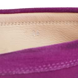 Tod's Purple Suede Penny Slip On Loafers Size 36