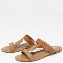 Pre Owned صندل تودز فلات سويدي بني مقاس 40