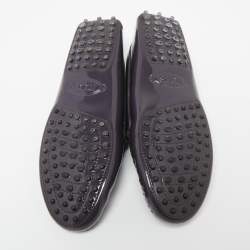 Pre Owned Tod's Purple Patent Leather Penny Loafers Size 38.5