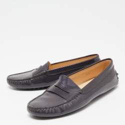 Pre Owned Tod's Purple Patent Leather Penny Loafers Size 38.5