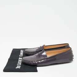 Pre Owned Tod's Purple Patent Leather Penny Loafers Size 38.5