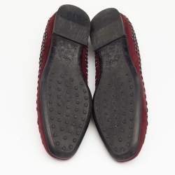 Pre Owned Tod's  Burgundy Suede Chain Link Ballet Flats Size 39