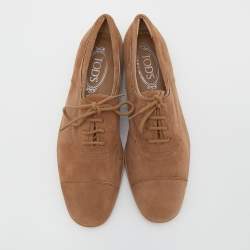 Pre Owned Tod's Brown Suede Low Top Sneakers Size 39.5