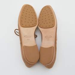 Pre Owned Tod's Brown Suede Low Top Sneakers Size 39.5