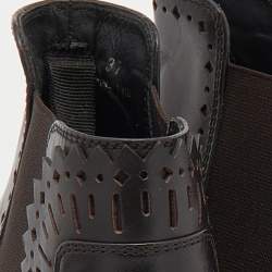 Pre Owned Tod's Dark Brown Leather Chelsea Ankle Length Boots Size 37