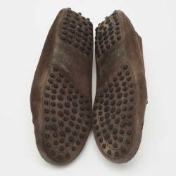 Tod's Brown Suede Slip On Loafers Size 37