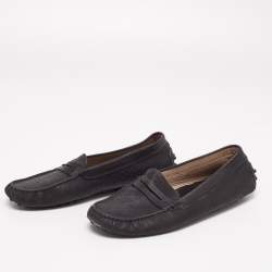 Tod's Black Leather Driving Loafers Size 38