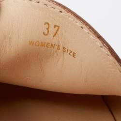 Pre Owned Tod's Brown Leather Kate Gommino Slip On Loafers Size 37