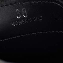 Pre Owned Tod's Black/White Striped Leather Embellished Slip On Loafers Size 38