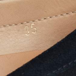 Pre Owned Tod's Black Suede Safety Pin Loafers Size 35