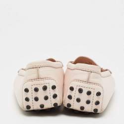 مملوكة مسبقًا Tod's Pink/Beige Python and Leather Double T Loafers Size 39