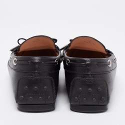 Pre Owned Tod's Black Leather Bow Loafers Size 38