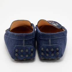 Tod's Navy Blue Suede Studded Slip On Loafers Size 37