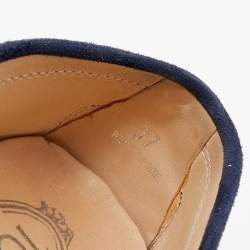 Tod's Navy Blue Suede Studded Slip On Loafers Size 37