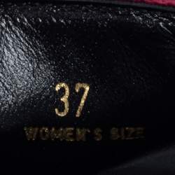 Pre Owned صندل سلايد فلات تودز قطيفة عنابي مرصع مقاس 37