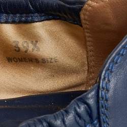 مملوكة مسبقًا حذاء باليرينا فلات تودز سكرانش جلد أزرق بفيونكة مقاس 39.5