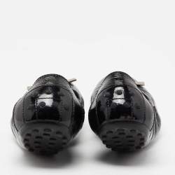 مملوكة مسبقًا حذاء باليرينا فلات توتس دي سكرانش جلد أسود لامع مقاس 39.5