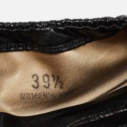 مملوكة مسبقًا حذاء باليرينا فلات توتس دي سكرانش جلد أسود لامع مقاس 39.5