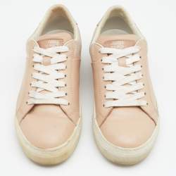 Tod's Beige Leather Low Top Sneakers Size 37