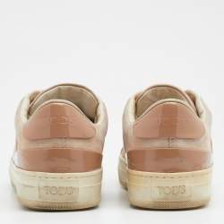 Tod's Beige Leather Low Top Sneakers Size 37