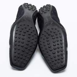 Pre Owned Tod's Metallic Blue Glitter Suede Scrunch Ballet Flats Size 37