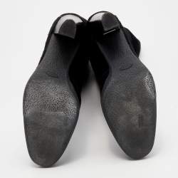 مملوكة مسبقًا Tod's Black Suede And Calf Hair Knee Length Boots Size 40