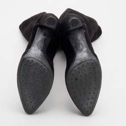 Pre Owned حذاء بوت للركبة تودز سويدي أسود مقاس 37