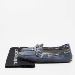 Tod's Blue Suede Gommini Driving Loafers Size 40
