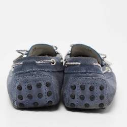 Tod's Blue Suede Gommini Driving Loafers Size 40