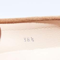 Pre Owned Tod's Light Brown Suede Slip On Loafers Size 38.5