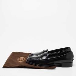 Pre Owned Tod's Black Patent Leather Penny Loafers Size 36.5
