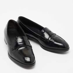 Pre Owned Tod's Black Patent Leather Penny Loafers Size 36.5