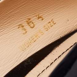 مملوكة مسبقًا حذاء كعب عالي تودز جلد أسود لامع مقدمة مفتوحة مقاس 36.5