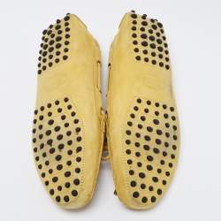 Pre Owned Tod's Yellow Suede Bow Loafers Size 38