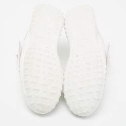 Pre Owned Tod's White Fabric And Leather Low Top Sneakers Size 40.5
