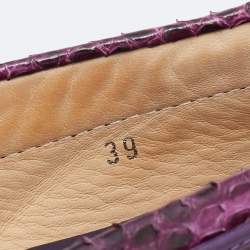مملوكة مسبقًا Tod's Multicolor Python Bow Slip On Loafers Size 39