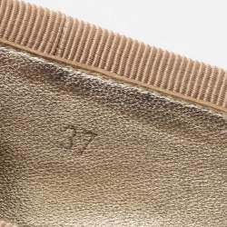 Pre Owned حذاء سموكينغ سليبرز تودز غومينو كانفاس مطبوع مورد برتقالي مقاس 37