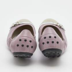 Pre Owned Tod's Multicolor Leather and Patent Leather Scrunch Ballet Flats Size 38.5
