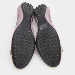 Pre Owned Tod's Multicolor Leather and Patent Leather Scrunch Ballet Flats Size 38.5