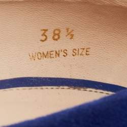 Pre Owned Tod's Blue Suede Loafer Pumps Size 38.5