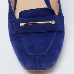 Pre Owned Tod's Blue Suede Loafer Pumps Size 38.5