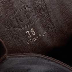 مملوكة مسبقًا Tod's Brown Leather Calf Length Boots Size 38