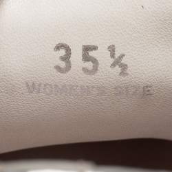 Pre Owned Tod's Silver and Beige Patent and  Leather Francesina Slip On Espadrille Sneakers Size 35.5