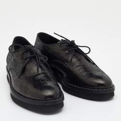 Pre Owned Tod's Black Textured Leather Lace Up Derby Size 40