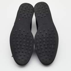 Pre Owned Tod's Black Textured Leather Lace Up Derby Size 40