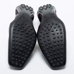 مملوكة مسبقًا Tod's Brown Leather Scrunch Ballet Flats Size 41