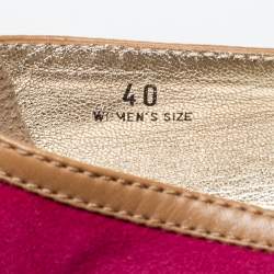 Tod's Pink/Brown Suede And Leather  Ballet Flats Size 40