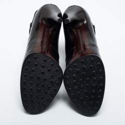 Pre Owned Tod's Black Calf Hair and Leather Ankle Boots Size 37